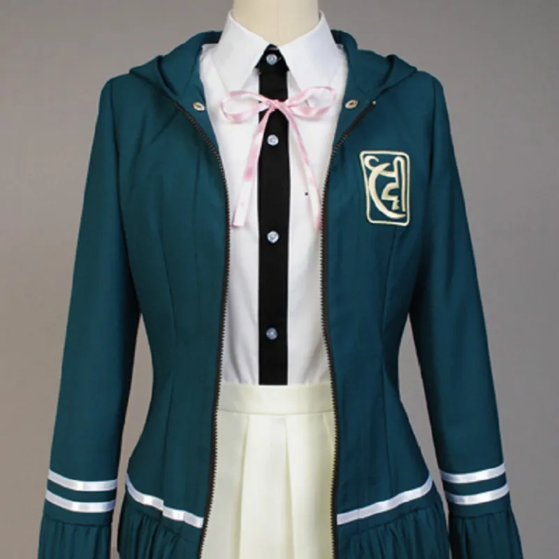 Японское аниме Danganronpa2: триггер Happy Havoc Nanami ChiaKi Униформа полный набор зеленое пальто Косплей Костюм