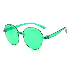 Female Gradient One Piece Gafas Sun Glasses 2020 Round Women 7 Colors Rimless Sunglasses Oculos Ladies Eyewear