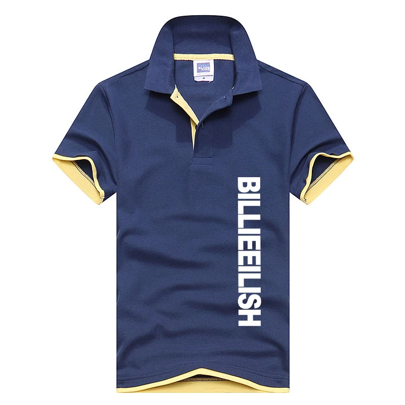 Marca polo camisa masculina de alta qualidade poliéster manga curta impresso Vero billieeilish трикотажная рубашка поло hombre