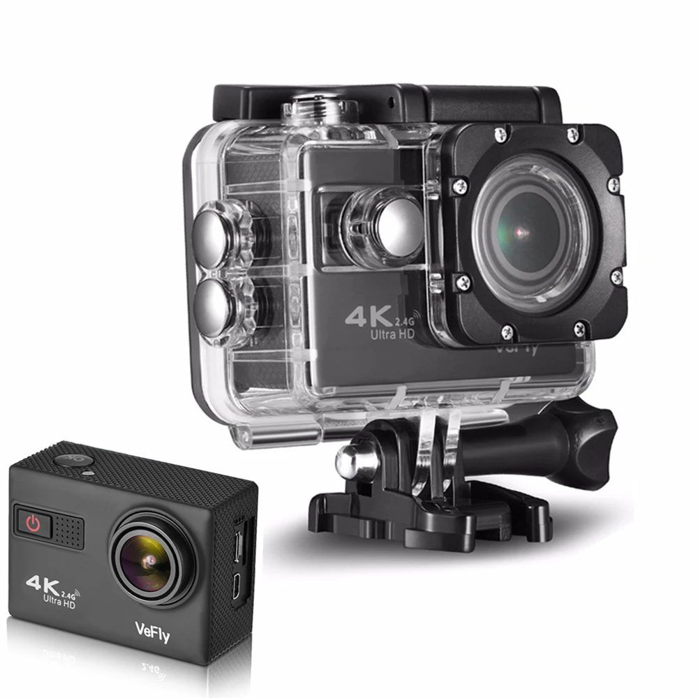 VeFly 4K 1080P Водонепроницаемая Ультра HD спортивная Экшн-камера 2,0 дюймов экран водонепроницаемый Wi-Fi портативный 16 МП гироскоп Автомобильное видео