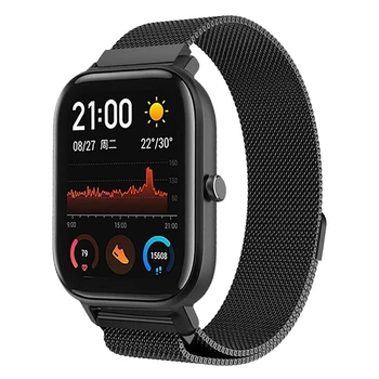 

20mm Magnetic milanese loop strap for Huami Amazfit GTS Bip bands 22mm stainless steel wrist bracelet for Amazfit GTR 42mm 47mm