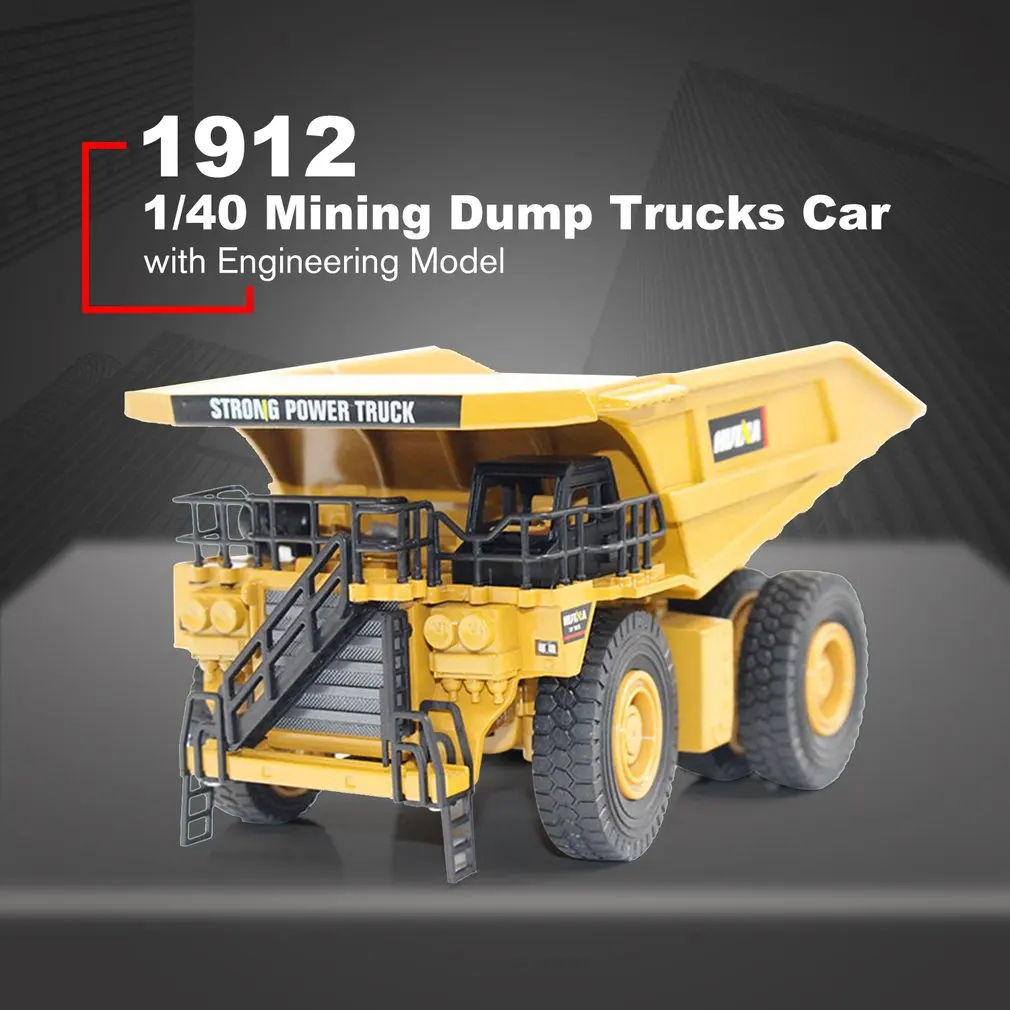 

HUINA TOYS 1912 1/40 Alloy Mining Dump Trucks Car Die-Cast Metal Engineering Construction Vehicle Model Children Truck Toys Gift