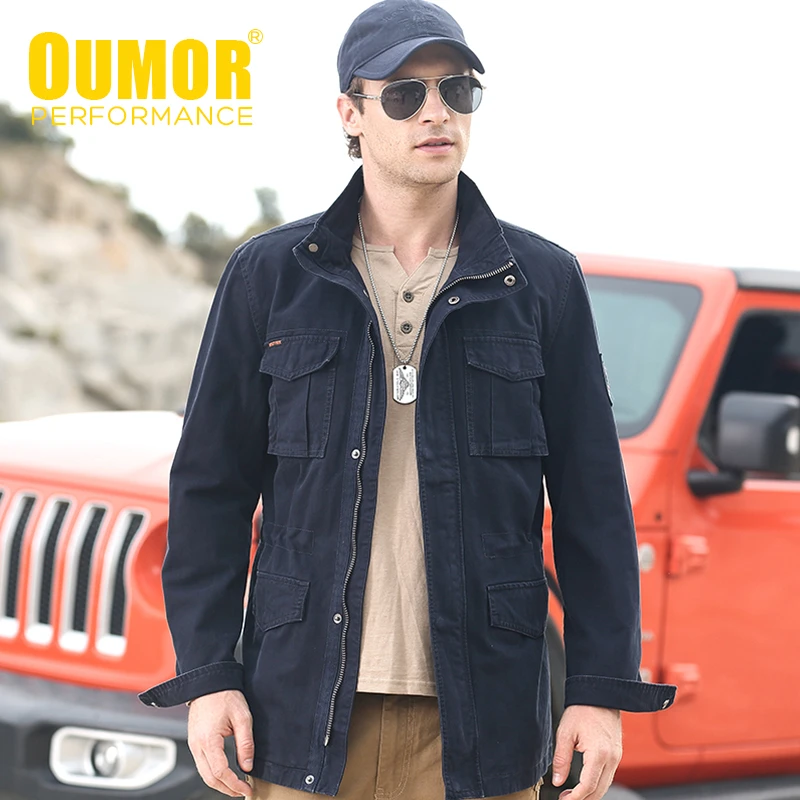 

Oumor Men Brand Long Casual US Military Army Cargo Jacket Parkas Coat For Men Winter Air Force Fleece Outwear Vintage Jacket Men