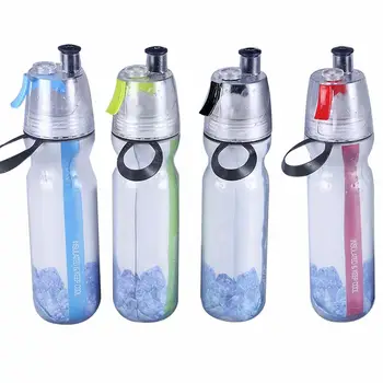 

500ML Double Layer Outdoor Cycling Sports Drink Spray Mist Water Bottle Cup
