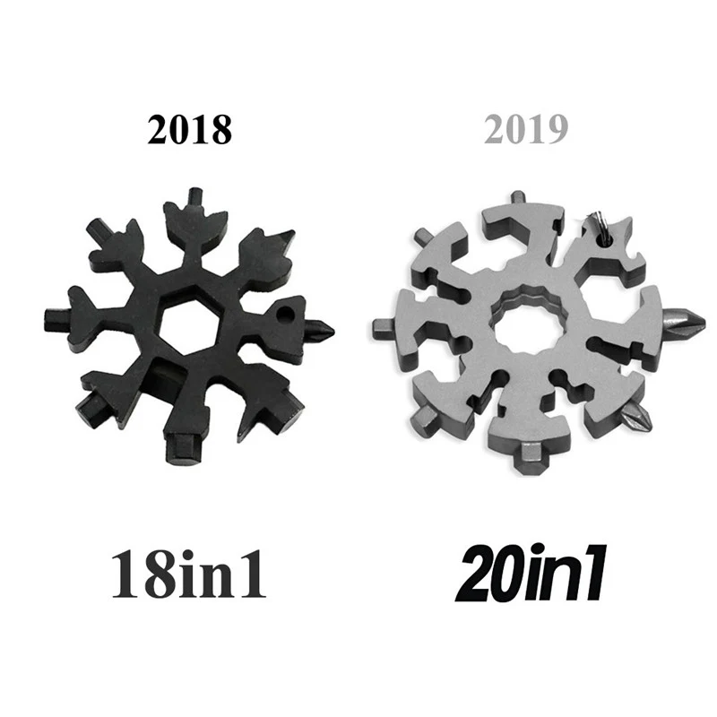 

20 In 1 Stainless Steel Multifunction Tool Snowflake Mini Wrench Screwdriver Bottle Opener Camping Equipment Survival Tool