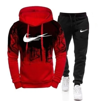

New Autumn and Winter Men Sets Hoodies + Pants Harajuku Sport Suits Casual Sweatshirts Tracksuit 2020 Brand Sportswear