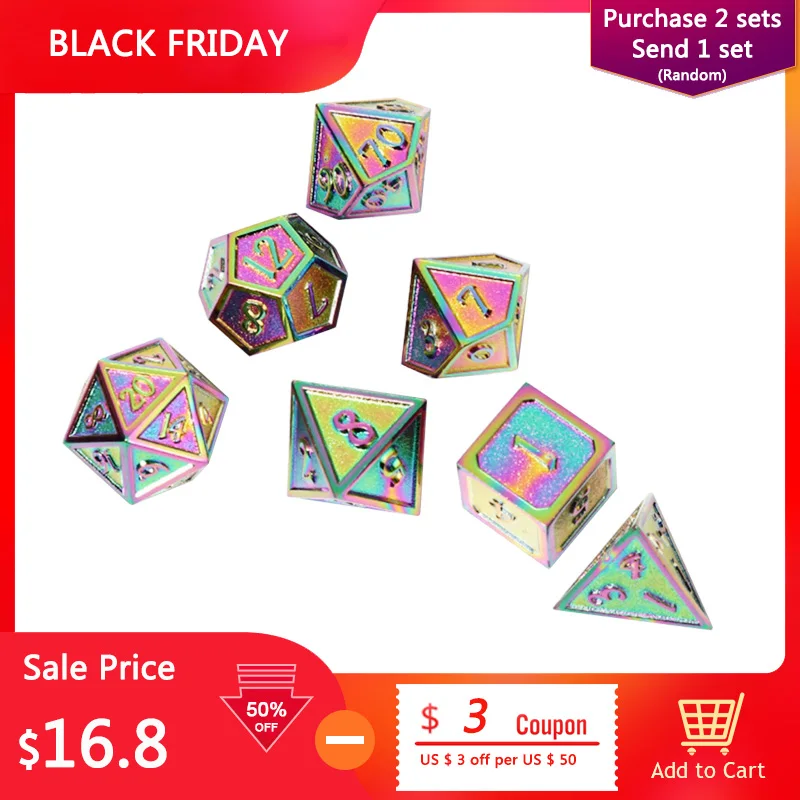 Chengshuo игральные кости dnd Металлический Набор для ролевых игр polyhedral d20 8 оптовая