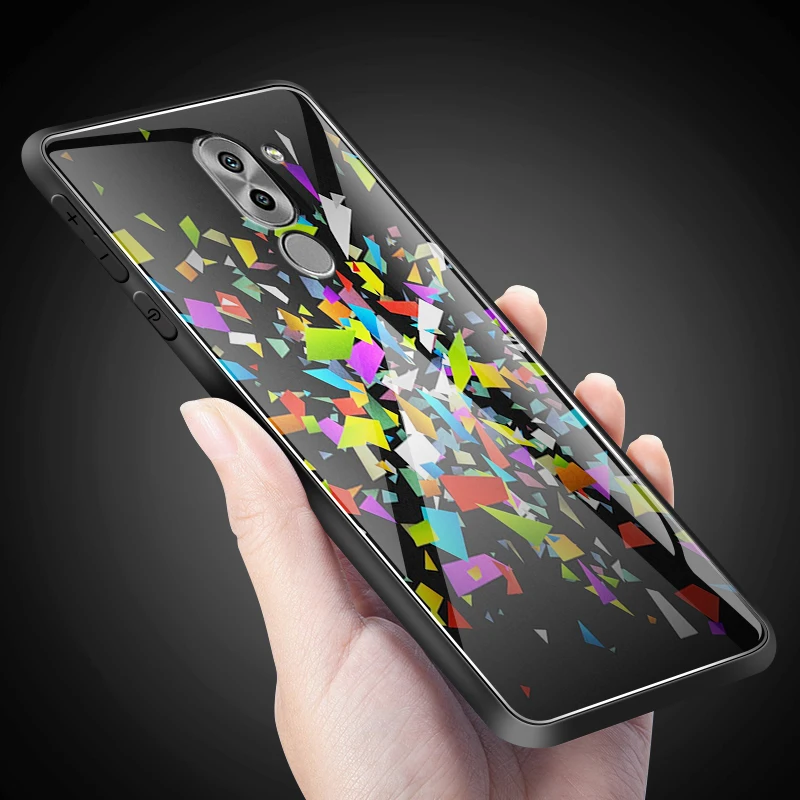 Закаленное Стекло чехол для Huawei Honor 6X 7A 7C Y6 Y9 7X 8A 8X9 Lite Y7 премьер-профессионал Magic2 дизайн цветение защитный чехол-раковина
