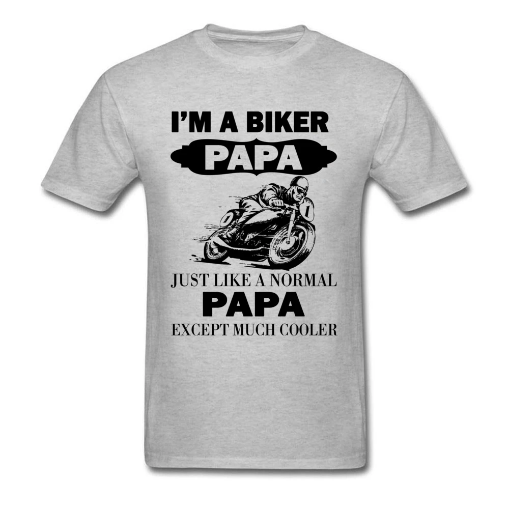 Camiseta para padres Biker Papa Cooler verano gris Tops hombres camiseta diseño divertido ropa regalo del Día del Padre Moto Lover|Camisetas| -