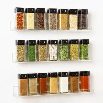 

4pcs/lot Clear Seasoning Box Rack Spice Pots Transparent Seasoning Box Condiment Storage Container Spice Jar Kitchen Accessories