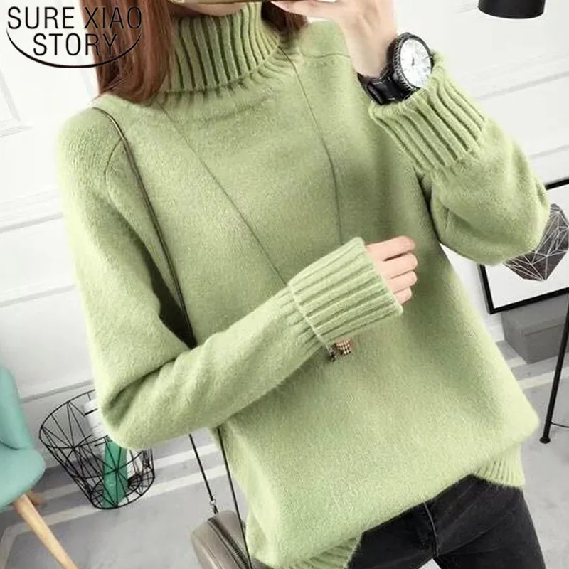 

2019 Autumn/Winter Women Sweaters Computer Knitted Turtleneck Long Sleeve Women Tops Casual Soft Women Clothing 5232 50