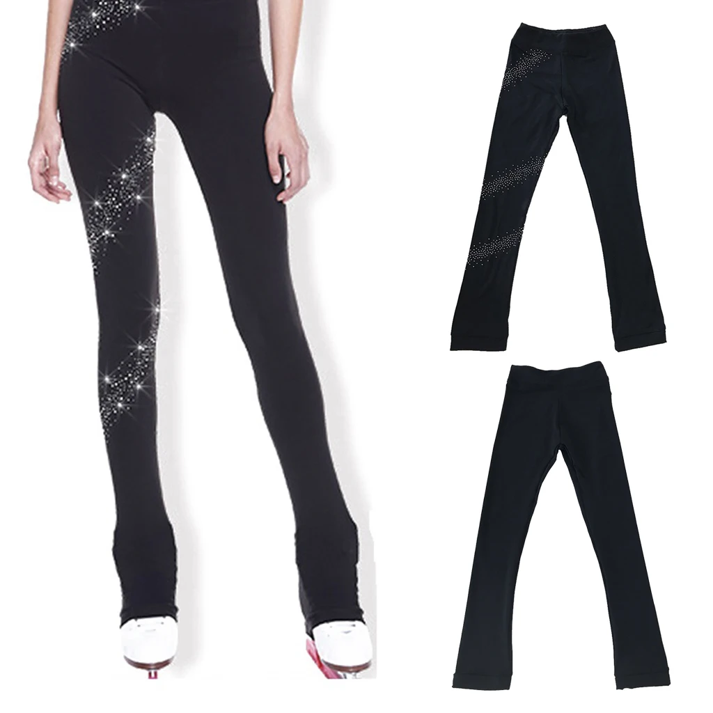 

Performance Figure Skating Long Pants - Compression Ice Skating Leggings Sportswear for Girls Women Ladies Traing Practice