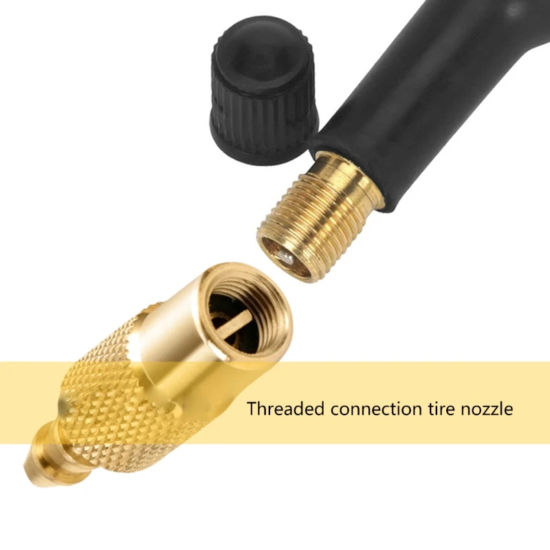 Heavy Duty Brass Air Chuck Closed Flow Straight Tire Chuck with Lock-on Clip for Inflator Gauge Compressor Accessories Yellow Head Clip Type Nozzle 