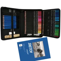 96 PCS Professional Color Pencil and Sketch Pencils Set for Draw Charcoal Oil Colored Pencils For Students Painting Art Supplies