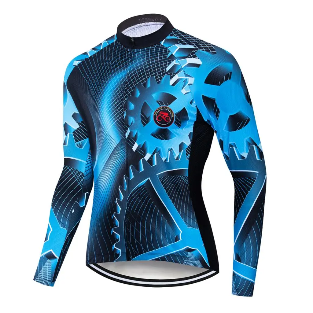 GRTE Mens Cycling Jerseys Long Sleeve Bike Road Spring Autumn Bicycle Top Shirt MTB Bicycle Clothing,Breathable Quick Dry Sweat Absorption,Black,M