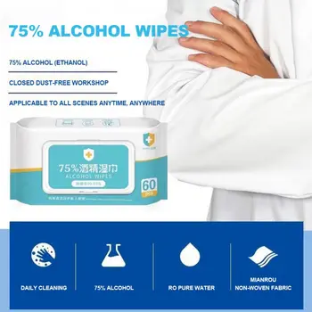 

99.9% Wet Wipes Disinfectant Antibacterial Wipes 60 Tablets/Bag Household Hand Toys Disinfectant Clean Sterilization