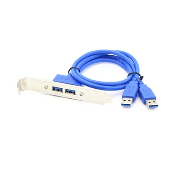 

2 Ports USB 3.0 Female Panel to Motherboard 20pin Header Connector Cable Adapter With PCI Slot Plate Bracket