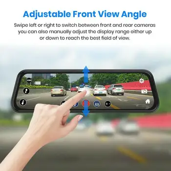 

10 inches Touch Screen 1080P Car DVR stream media Dash camera Dual Lens Video Recorder Rearview mirror 1080p Rear camera