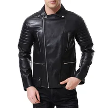 Осень и зима стиль панк Мужская одежда Локомотив мульти-молния кожаное пальто мотоциклетная кожаная куртка D138