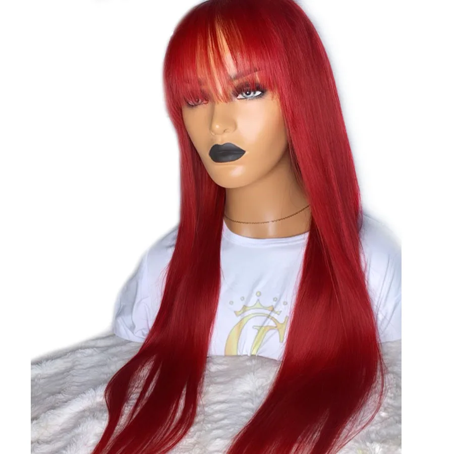 Рыжие волосы бразильские 360 Синтетические волосы на кружеве al человеческих волос парики с челкой бесклеевой 13x6 Синтетические волосы на кружеве парики предварител