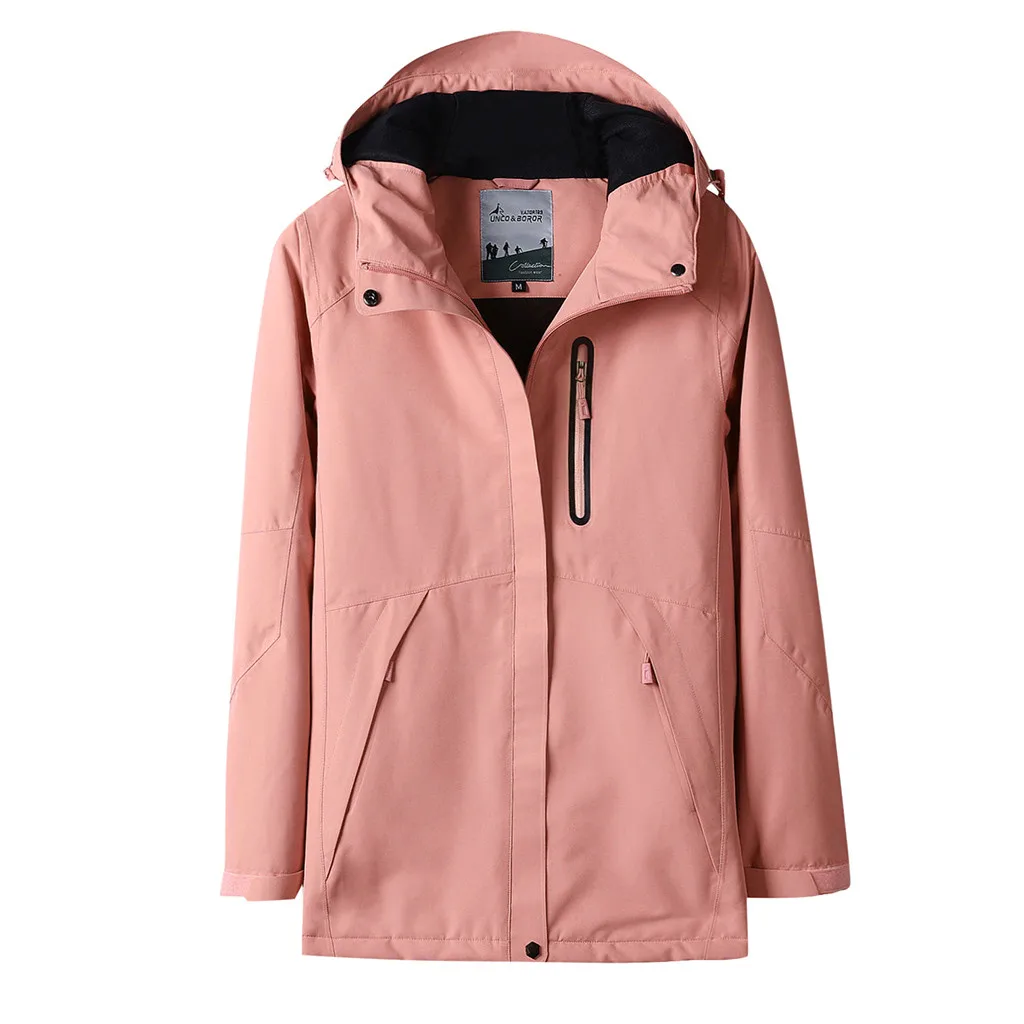 Женские зимние теплые женские пальто трехскоростной контроль температуры usb зарядка теплая зимняя куртка для женщин базовые Топы - Цвет: Розовый