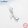 Breloques en argent Sterling 100% 925 pour femmes, pendentif de musique, basse, guitare, Piano, Bracelets, collier, bijoux à faire soi-même ► Photo 3/4