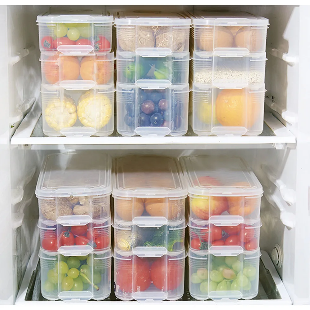 Коробка для хранения холодильник пластиковые прозрачные ящики сортировочные контейнеры с крышкой для кухни холодильник шкаф Органайзер для морозилки