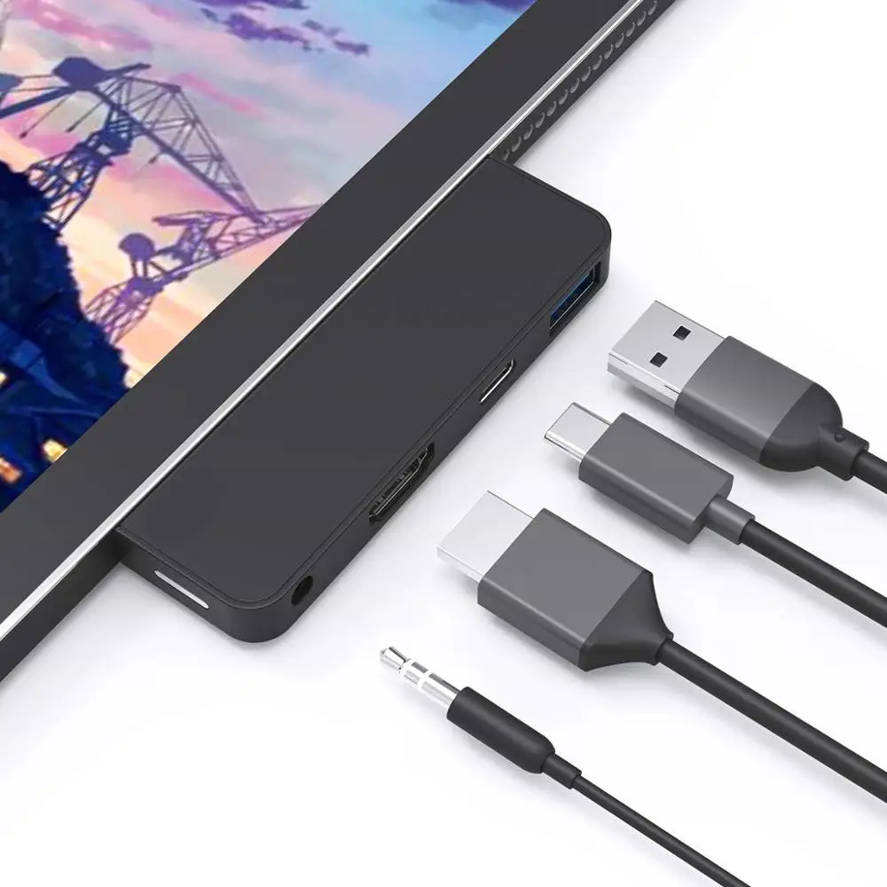 Surface go Docking Station Usb c para Hdmi Usb 3.0 Aux Adaptador tipo c 4k - Image 2