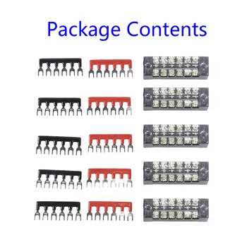 

6Points Screw Terminal Blocks Power Distribution Terminal Block Set Brand New