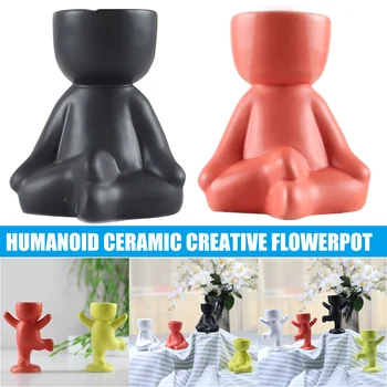 

Newest Human Shaped Ceramic Flower Pots Ceramic Crafts Succulent Flowerpot Home Desktop Decorations