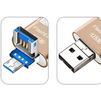 

Android Mobile Phone U Disk Dual Head 3 In 1 Three-Use Otg Usb Flash Drive Dual-Head Android For Mobile Phone U Disk