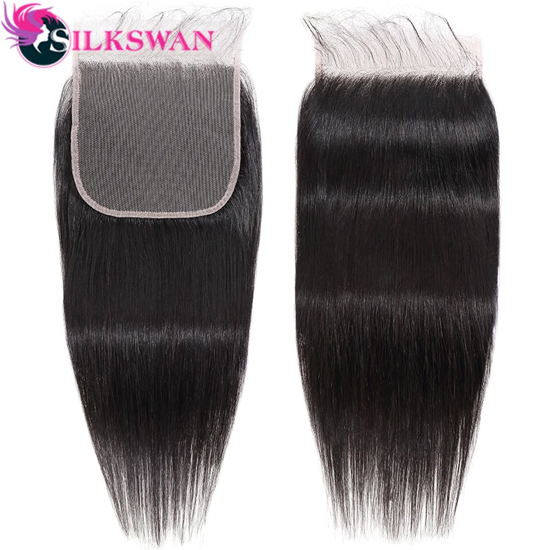 Silkswan волосы прямые 6*6 закрытие шнурка 8-26 дюймов натуральный цвет бразильский средний коэффициент remy волосы верхнее закрытие с детскими волосами - Цвет: Естественный цвет
