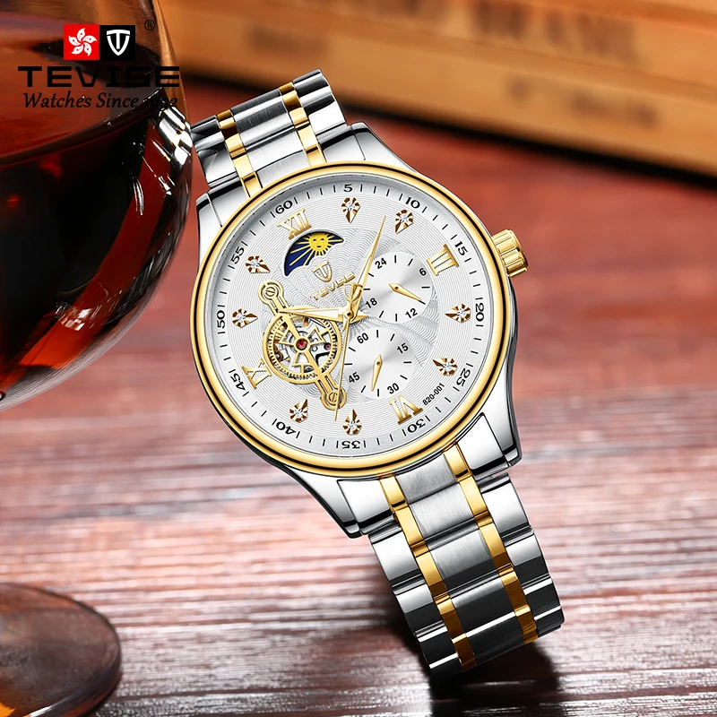 Tevise Herren Automatikuhr Mechanische Uhren Datum Designer Edelstahl Geschenke - Foto 2