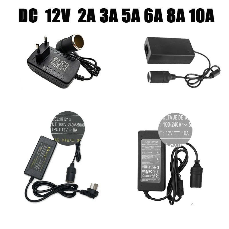 

AC Adapter DC 110V 220V to 12V 2A 3A 5A 6A 8A 10A Power Adapter Car Cigarette lighter Converter inverter 220V 12V lighter