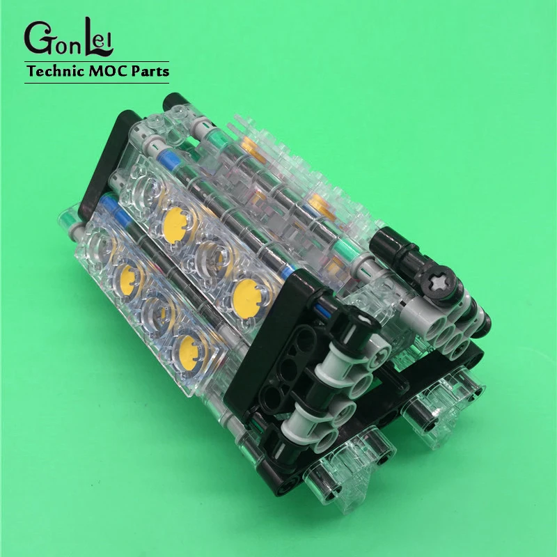 Строительные блоки MOC строительные игрушки двигатель цилиндр W16/12 V8 механический