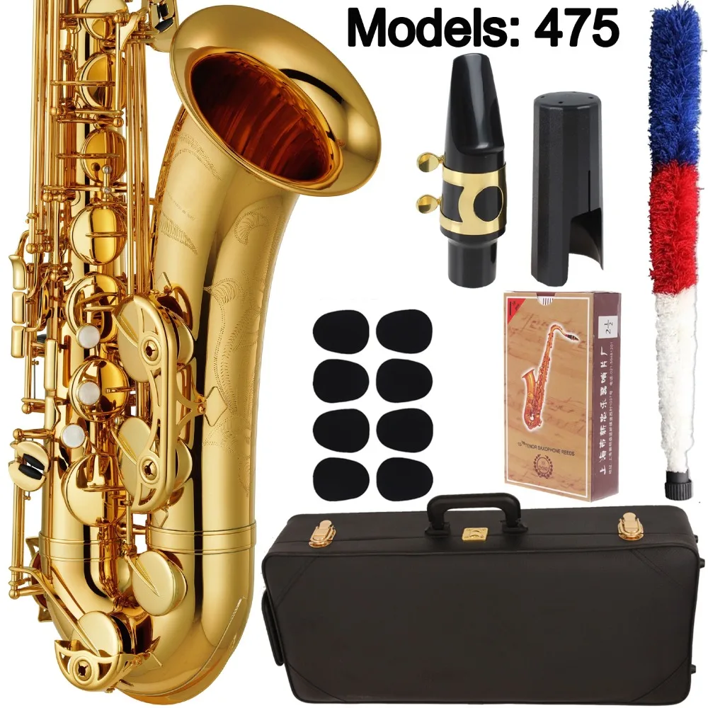 Новый тенор-саксофон MFC 475 Золотой лаковый чехол Sax тенор Лигатура мундштука