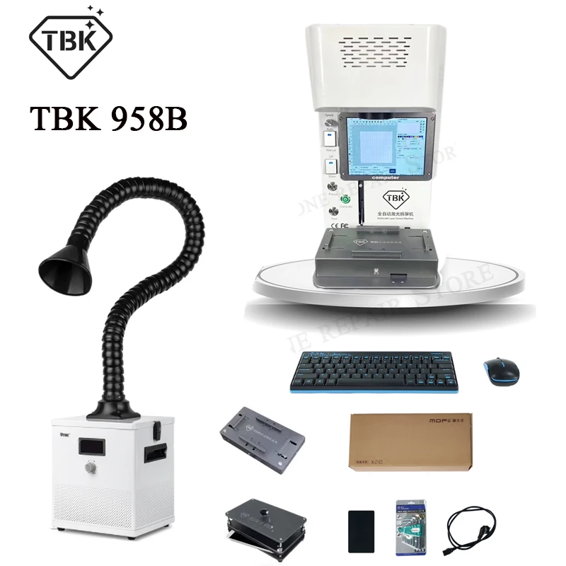 

Auto Focus Iphone Back Glass Laser Removing Machine TBK958B TBK958A TBK958C/958Z/958M Frame Separator with Engraving Printer