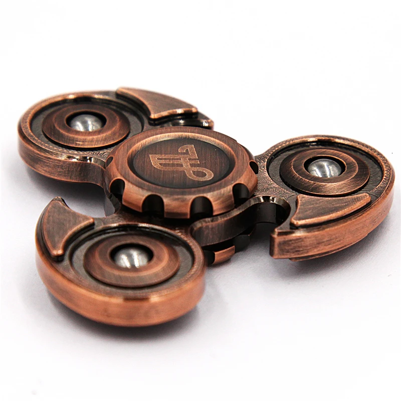 Орлиный глаз Чистая медь tri spinner EDC ручной вращения сенсорные само СДВГ детей/взрослых игрушка высокого давления