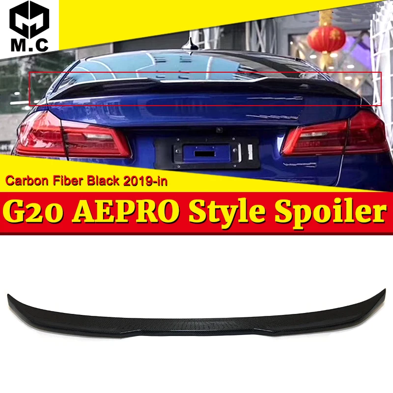 

For BMW 3 Series G20 duckbill Spoiler Lip Wing 320i 330i 335i 340i PRO style Carbon Fiber Rear Diffuser Stem Lid Spoiler 2019-in