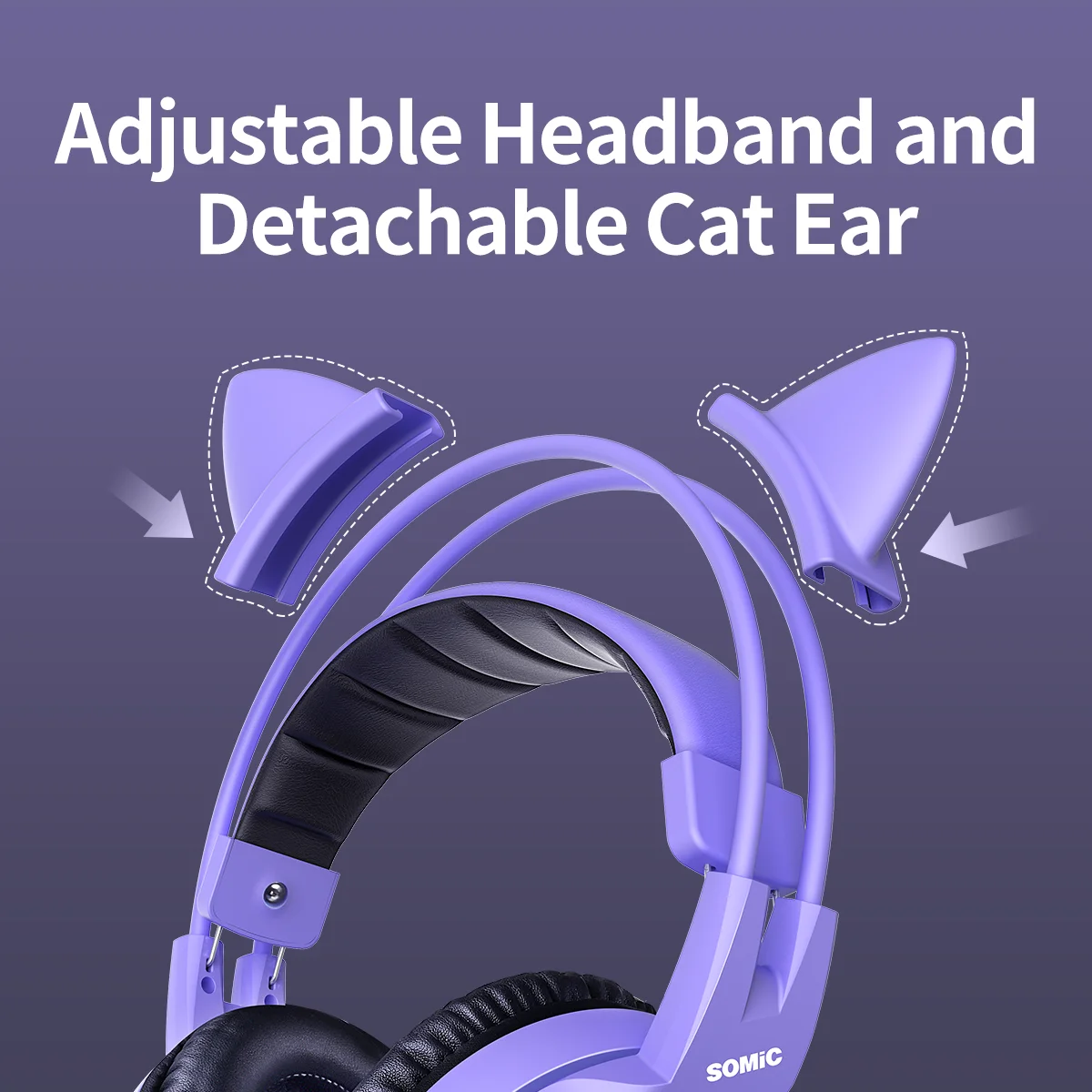 Up your gaming set-up with this cool Cat Ear Purple Headphone!lolithecat.com