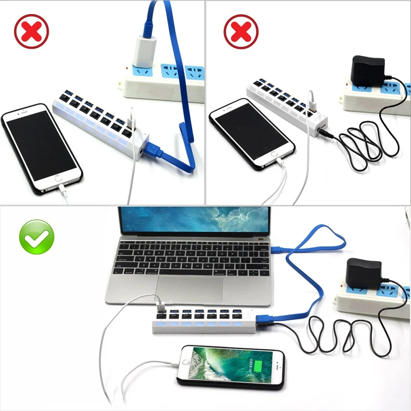 Usb концентратор 3 0 4 Порты и разъёмы USB разветвитель с Мощность адаптер Мульти hab