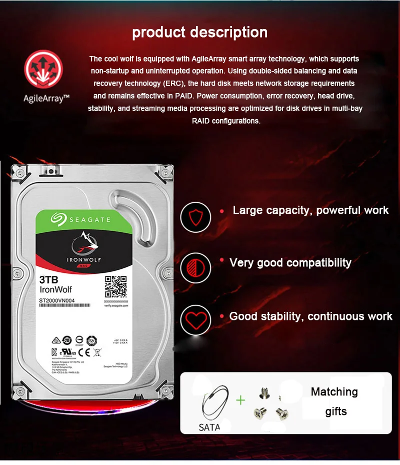 the best ssd external hard drive Seagate - IronWolf SATA3 HDD Internal Hard Drive, 64MB-128MB-256MB Interface, 6Gb / s Cache, 5900RPM-7200RPM, 3.5 Inch, Desktop best external hard drive for the money