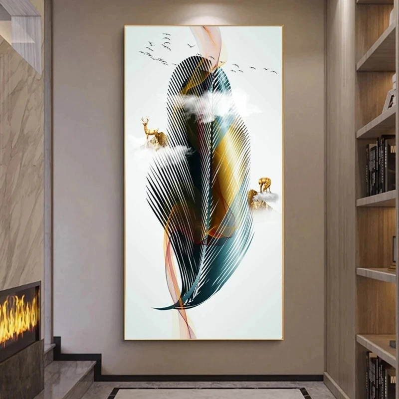 

Nordic Feather Canvas Painting On The Wall Art Modern Posters Prints Wall Pictures for Living Room Home Wall Cuadros Decor