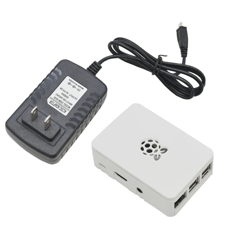 Для Raspberry Pi 3 Model B+(Plus)+ Abs чехол+ 5V 3A Мощность адаптер с поддержкой Wi-Fi и Bluetooth Декодер каналов кабельного телевидения штепсельная вилка стандарта США