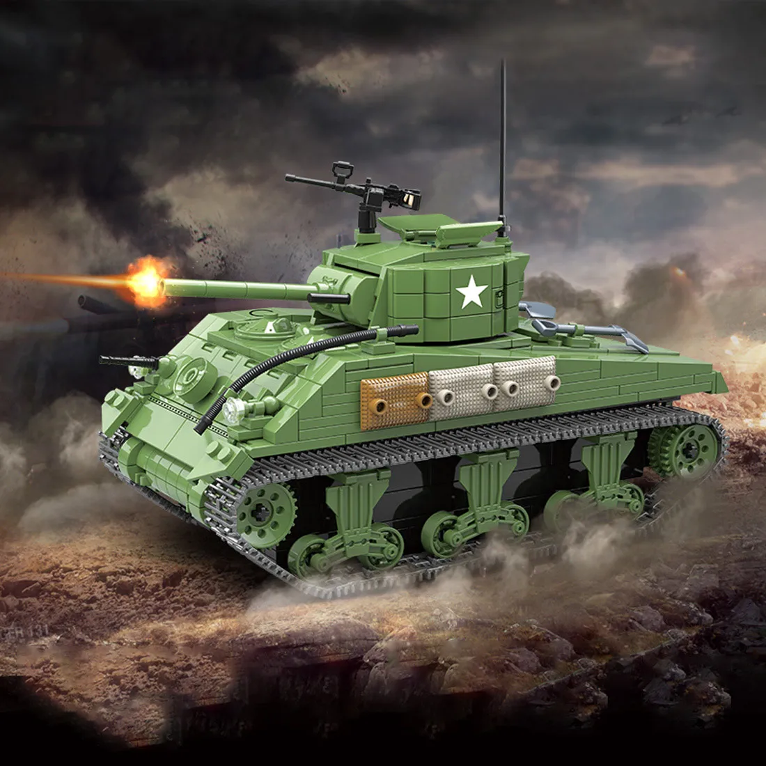 726 шт Моделирование V12 двигатель Шерман M4A1 Танк Ww2 Swat маленький строительный блок игрушка набор для строительных блоков бренды