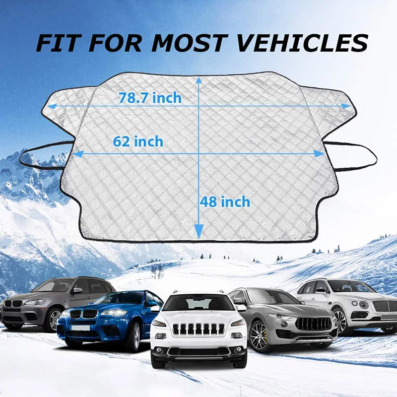 

Car Windshield Snow Cover Sun Waterproof Shade Protector Thicker Snow Protection Cover for Front Glass for Auto Outdoor Winter