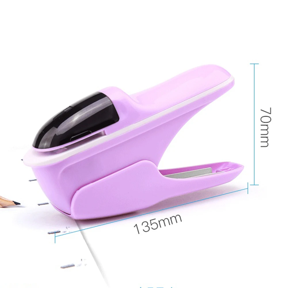 Simple Hand-held Stapler Mini Safe without Staples Staple Free Stapleless8 Sheets Capacity for Office School Paper Binding Hot