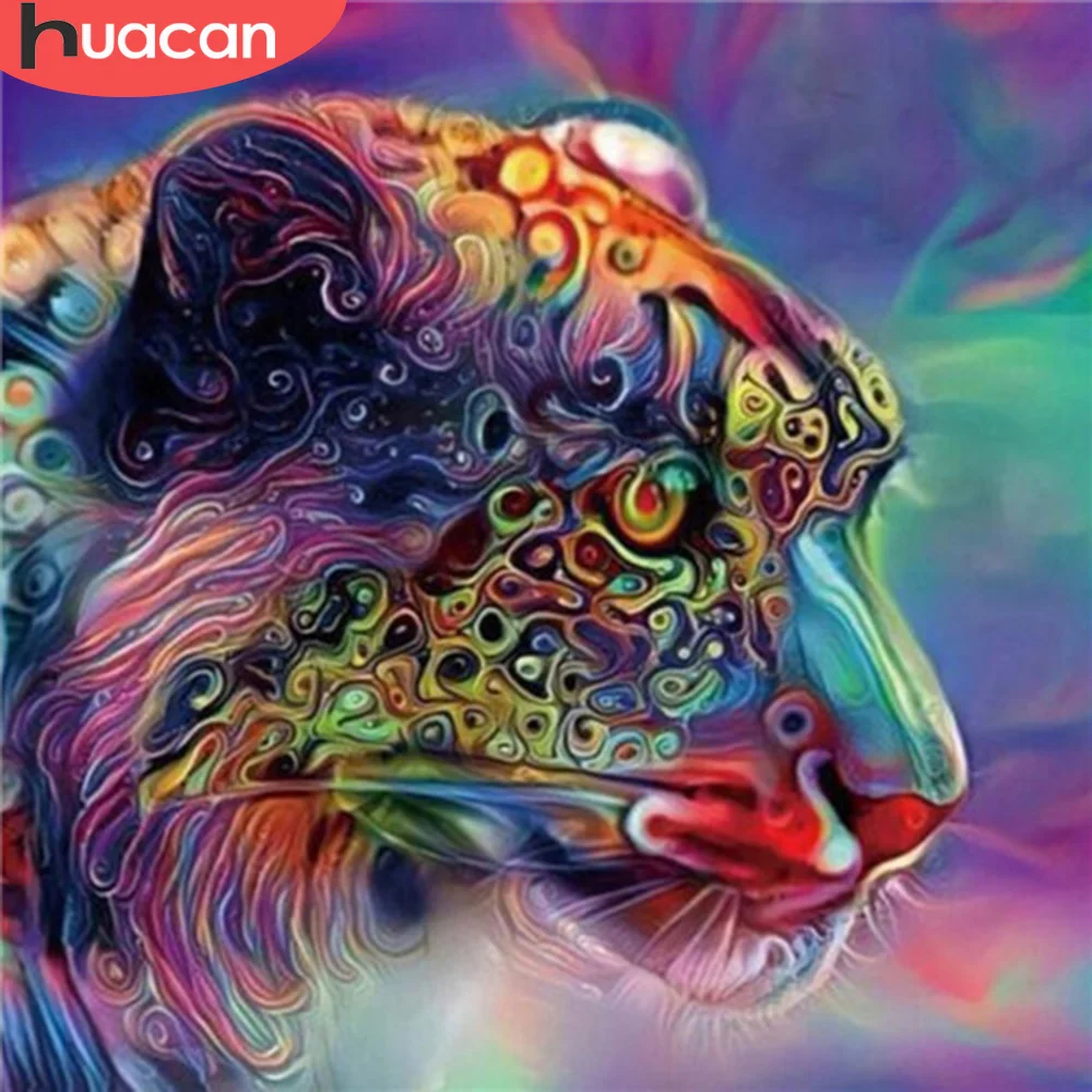 HUACAN 5D Diamond Painting Full Drill Square Leopard Embroidery Mosaic Sale Animal Decor For Home | Дом и сад