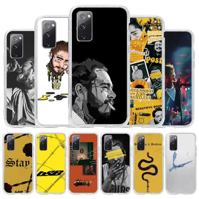 Чехол для телефона Post Malone Beerbongs Samsung Galaxy S8 S9 S10 Plus S10E S20FE A71 A51 A21S прозрачный