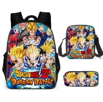 

3Pcs/Set Hot Sale 3D Printing Dragon Ball Super Children Shoulder Backpack Kids Baby School Bags Saiyan Bookbag Boys and Girls